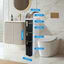 Bathroom Floor Cabinet, Narrow Bathroom Storage Cabinet, Mobile and No Installation Required, Perfect for Small Space Laundry Rooms, Toilet Areas and Living Room Gaps