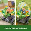 Bright Starts John Deere Pop 'N Jump Portable Baby Jumper, Foldable Indoor/Outdoor Baby Jumper with Sensory Activities, Ages 612 Months