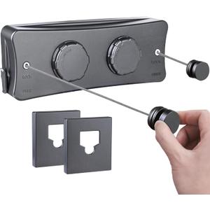 Retractable Clothesline Dual Lines, Sag-Proof Adjustable Tension & 2 Installation Ways, Outdoor/Indoor Laundry Rope for Pool Towels, Winter Coats