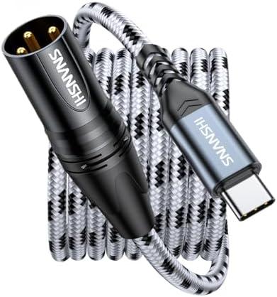 SNANSHI USB C to XLR Cable 6 ft, USB Type C to XLR Male Output Cable for Amplifier, Speaker, Mixer Console, etc(Not for Recording)