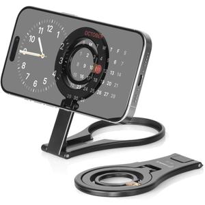 FANAUE Cell Phone Stand Holder, Desk Foldable Magnetic Phone Ring Grip, MagSafe Office Portable Smartphone Tripod Compatible with iPhone 16 15 14 13 12 Pro Max