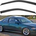 Set of 2 Front Smoke Sun/Rain Guard Outside Mount Tape-On Acrylic Window Visors Compatible with 92-95 Civic 2-Door Coupe/3-Door Hatchback
