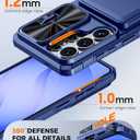 Vizvera for Samsung Galaxy S26 Ultra Case Wallet RFID [Cards Holder][Camera Cover][Edge Raised] Full Body Rugged Shockproof Silicone Phone Case for Galaxy S26 Ultra 6.9" 2026,Blue