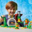 Play-Doh Teenage Mutant Ninja Turtles Slice & Blast Pizza Playset, Bendy 4 Inch Mikey Action Figure, Kids Arts & Crafts, TMNT Toys for Boys & Girls 4+