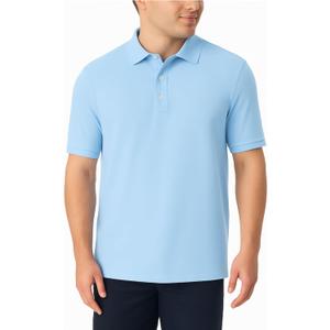 French Toast Unisex Sleeve Pique Polo Shirt , Light Blue, M