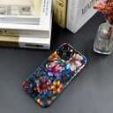 Case Compatible with iPhone 11 Pro Max,Fall Prevention Bright Hybrid 2-Layer Hard Shell Phone Case for Girls Boys,Colorful Floral Flower Art
