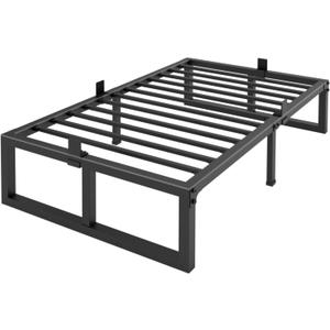 Twin Bed Frames Platform, 14 Inch High 3500 lbs Heavy Duty Metal Platform, Mattress Foundation with Steel Slat Support/No Box Spring Needed/Noise Free/Non-Slip/Easy Assembly
