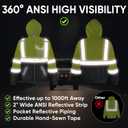 TICONN Safety Hoodie Jacket, High Vis Reflective Safety Fleece Hoodie, PPE Gear for Cold Weather Meet ANSI III, XL