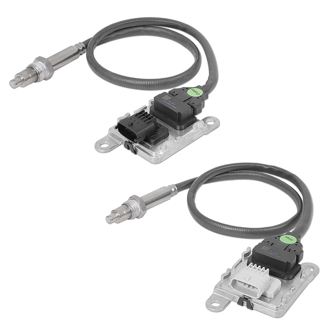 2PCS 22303391 22303390 Inlet & Outlet Nox Sensor Nitrogen Oxygen SensorCompatible with 2011-2022 Volvo D11/D13/D16 2013-2016 Mack GU4/GU5/GU7/GU8/CXU LEU LR600 MRU Truck 5WK97366 5WK97367