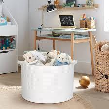 White Basket, 22x19 " Large Blanket Storage for Living Room, Cute Cotton Rope Kids Toy Box, Bathroom Towel Storage, Woven Laundry Basket with Cover, Wicker Bin for Organizing