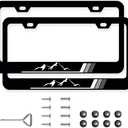 2Pack Aluminium Alloy Mountain License Plate Frames Holder Universal US Rust-Proof,Weather-Proof fit Car Truck SUV