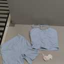 Workout Sets for Women 2 Piece High Waisted Seamless Butt Lifting Shorts Gym Yoga Outfit Stretchy Sports Bra Sets (X-Small, Sky Blue)