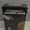 Flexible Garden Hose 50 FT, Ultra Lightweight Water Hoses 50FT w/10 Function Sprayer and 3/4" Brass Fittings, Kink-Free, Sturdy, Abrasion Resistant for Yard, Lawn, Outdoor and Gardening(Black)