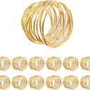 Gold Napkin Rings - 14 PCS Metal Napkin Rings(Twisted Wire) Napkin Holders Buckles for Family Dinner, Wedding, Party,Table Decorations