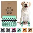 KOOLTAIL Anti Slip Dog Socks for Hot/Cold Pavement to Prevent Licking Paws, Paw Protector&Dog Boots with Grippers for Hardwood Floors,Traction Control No Twist Booties for Dogs, S