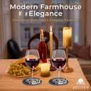 Diatomaceous Earth Coasters Set of 6 with Holder – Modern Farmhouse Decorative Coasters, Black Coffee Table Accessories for Drinks, Durable Scratch-Free Protection for Wood & Glass Surfaces