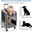 Extra Large Pet Carrier Backpack with Wheels Cats Under 30 Lbs, for Dogs Puppies Rabbits Other Animals Under 25 Lbs, Great for Travel/Hiking/Outdoor Use, Grey