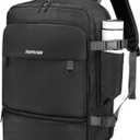 Travel Backpack for Men and Women,35L Carry on Laptop Backpack,Fits 16" Laptop with Water-Resistant Oxford Fabric,Anti-Theft Daypack with Luggage Strap and Shoe Compartment, Black