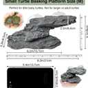 kathson Turtle Basking Platform Baby Tortoise Climbing Ramp Shale Reptiles Dock Resting Terrace Stone Aquarium Ornament Rock Landscaping Decoration for Frogs Newts (Medium Size:8.2Lx3.3Wx3.1H)