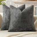 MIULEE Pack of 2 Couch Throw Pillow Covers 16x16 Inch Dark Gray Modern Boho Accent Decorative Pillow Covers Soft Chenille Farmhouse Cushion Covers for Home Decor Bed Sofa Living Room