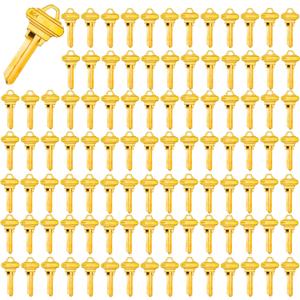 Brass Finish Uncut Key Blanks, SC4 (6SH1) Blank Keys, SC4 Key Blanks 6 Pin (100-Pack)