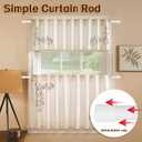 Curtain Rods for Windows 48 to 84, 5/8 Inch Matte White Curtain Rod Heavy Duty Modern Drapery Curtain Rods Set with Brackets, Size: 23-95 Inch