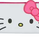 Fast Forward Sanrio Hello Kitty Wallet Women's 3D Bow Faux Saffiano Leather Full Zip Around Wallet