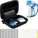 Lasnten Stitch Clothing Gun Mini Stitch Clothes Gun 3000 Pcs Micro Fasteners 0.17" 2 Pcs Micro Fine Needles 0.05'' with Case for Quick Clothing Fixer(Blue,Clear Style)