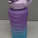 2L Large Capacity Sports Bottle with Time Marker, Outdoor PC Water Bottle, Travel Water Bottle, BPA Free, Easy to Carry (Size : 2000ml, Color : Purple-A-2000ml)