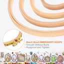 PATIKIL 2 Pieces 6 Inch Embroidery Hoops Round Adjustable Beach Wood Circle Cross Stitch Hoop Ring Bulk for Embroidery Art Craft Handy Sewing Decoration
