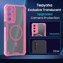 for Samsung Galaxy A16 5G Phone Case, Translucent Matte Back Compatible with Magsafe Magnetic Slim Shockproof Protective Case with Lanyard Strap for Samsung A16 5G 6.7-inch, Pink