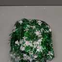 49.2 ft Christmas Tinsel Garland Metallic Garland Light Glittering Decoration for Valentine Birthday Wedding Party Holiday Festivities Indoor Outdoor Home Supplies(Green, Snowflake)