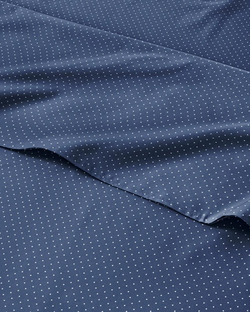 Navy Blue Polka Dots Bed Sheet Set  1 Flat & 1 Fitted Sheet & 2 Pillowcases w/ Deep Pockets  Polka Dot Bedding - Ultra-Soft, Wrinkle & Fade Resistant - Comfy, Breathable and Cooling - Full Size Set