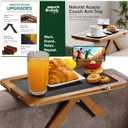 Acacia Couch Arm Tray Table  Fits Most of The Sofa Arms, 3 in 1 Adjustable Couch Arm Table with 360 Rotating Phone Holder, Wire Holder & Non-Slip Mat  Perfect Sofa Tray for Snacks & Coffee