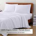 LANE LINEN 100% Organic Cotton Printed California King Sheets Set, 4-Piece All Season Fully Elasticized Deep Pocket Fits Mattress Upto 15", Mercerized Printed Cal King Sheet Set -Ticking Stripe Blue
