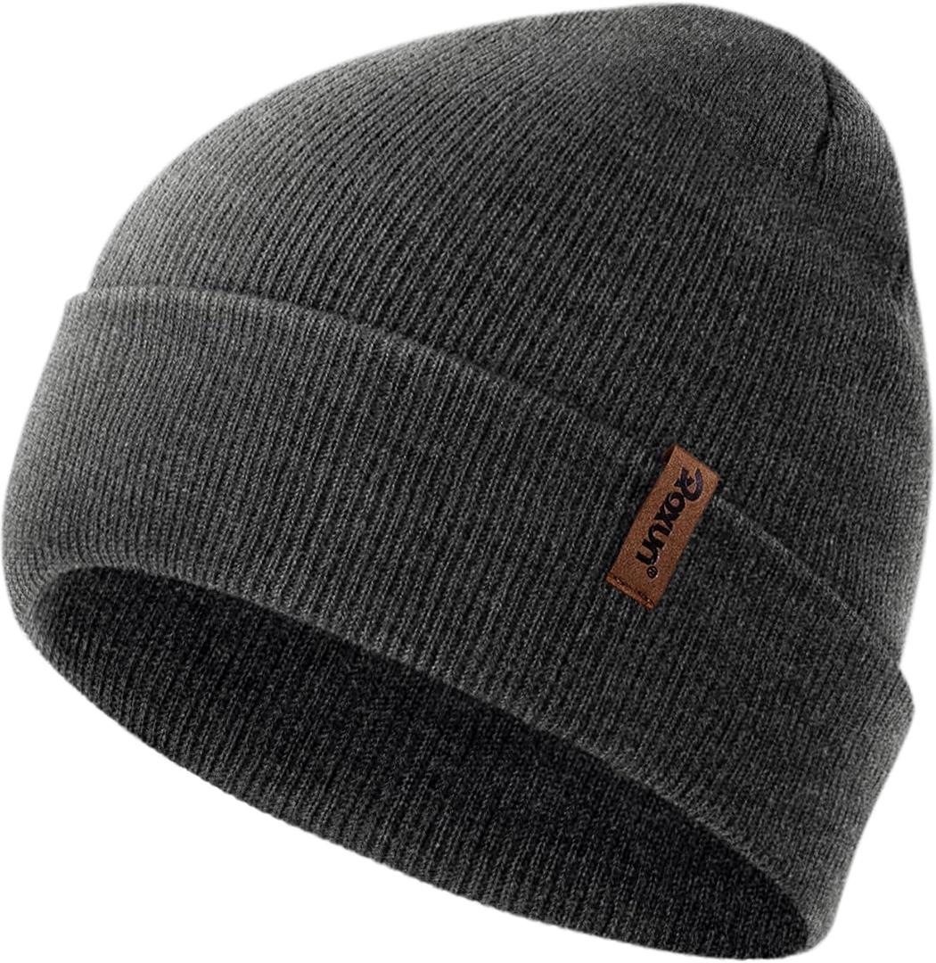 ROXUN Beanie for Men/Women Winter Hat Knit Cuffed Soft Warm Unisex Skull Stocking Cap (Gray)