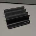 OMOTON 3-Slot Vertical Laptop Stand, Desktop Aluminum Stand for MacBook with Adjustable Dock Size, Fits All MacBook, Surface, Chromebook and Gaming Laptops (Up to 17.3 inches), Black