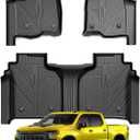 KUST Floor Mats for 2020-2026 Chevy Silverado/GMC Sierra 1500/2500HD/3500HD Crew Cab with Rear Underseat Storage Box, Front Bucket, All Weather Car Mats for Silverado Accessories TPE Rubber