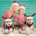 Coume Christmas Antler Check Dog Hat and Scarf Set Winter Red and Black Buffalo Plaid Pets Hats with Earmuffs Adjustable Xmas Festive Party Pet Dress up Costume Accessories(L)