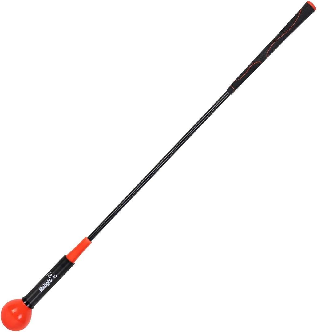 Golf Swing Trainer Aid and Correction for Strength Grip Tempo & Flexibility Training Suit for Indoor Practice Chipping Hitting Golf Accessories (40", Red)