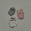 HAPIU Baby No Scratch Mittens Stay On, 100% Cotton Breathable, Adjustable Infant Gloves for Boys Girls, Newborn - 12 M (Full Blush&cloud&gray Heather)