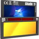 The King Single 2.0 | Shade 11 Gold Auto Darkening Welding Lens | 20A TIG Rating - No Flashing | 2" X 4.25" X 0.2" | Gold Welding Lens - Blue Puddle | Ridge Products Royal Series 2.0