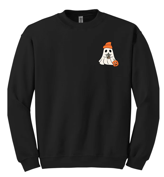 Little Ghost Ice coffee shirt, Ghost sweatshirt Large 
