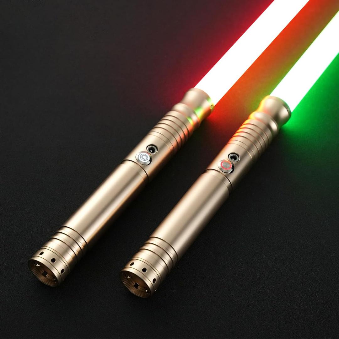 DAMIENSABER 2 Pack Light Saber, 1 Pcs Xenopixel V2 34 Sound Saber and 1 Pcs RGB 9 Sound Font Saber, Smooth Swing Infinite Color Changing Light Sabers, Metal Hilt Heavy Dueling Saber-Not APP Version