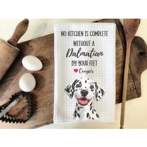 Personalized Dalmatian Tea Towel, Dalmatian Gift, Custom Kitchen Towel, Dalmatian Owner, Dalmatian Mom, Dalmatian Lover, Gift For Dog Mom