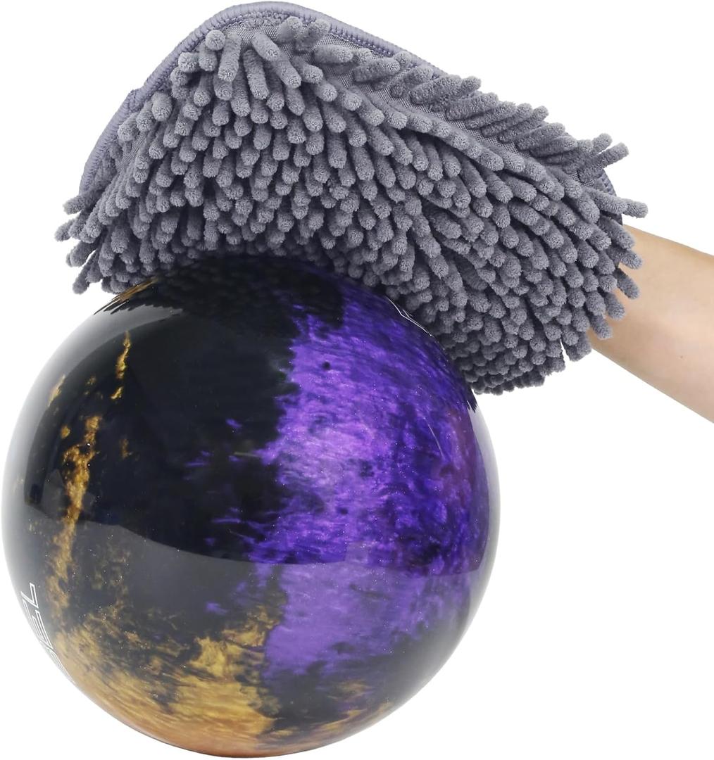 3 x Bowling Towel Shammy Pad - Wearable Soft Bowling Ball Towel, Dual-Sided Chenille & Microfiber Bowling Rag for Easy, Gentle Cleaning, Highly Absorbent Bowling Accessories for Men Women
