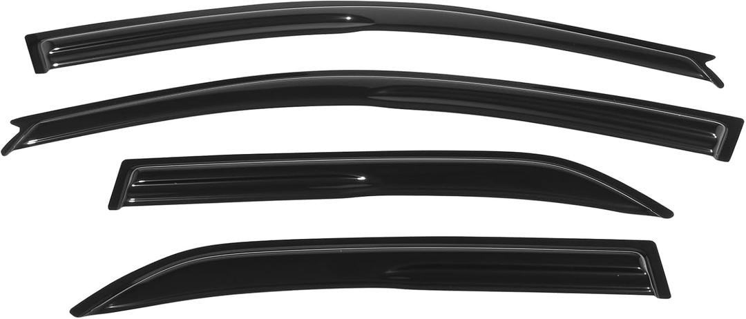 Window Visors Compatible with 2002-2007 Mitsubishi Lancer Sedan, Smoked Aero JDM Wind Deflectors Stick On by IKON MOTORSPORTS, 2002 2003 2004 2005 2006 (Mugen Style Smoke/Tinted)