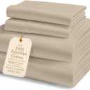 100% Egyptian Cotton King Sheet Set  1000 Thread Count Naturally Cooling & Breathable Sateen King Sheets, Authentic Long-Staple Cotton for Lasting Softness, Snug Fit 15" Deep Pocket Fitted - Taupe