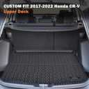 KUST Trunk Cargo Mat for Honda CR-V 2017-2022 (Upper Deck Position) (No Hybrid), All Weather Rear Cargo Liner for CRV Accessories Car Mat Cover TPE Rubber Raised Edge