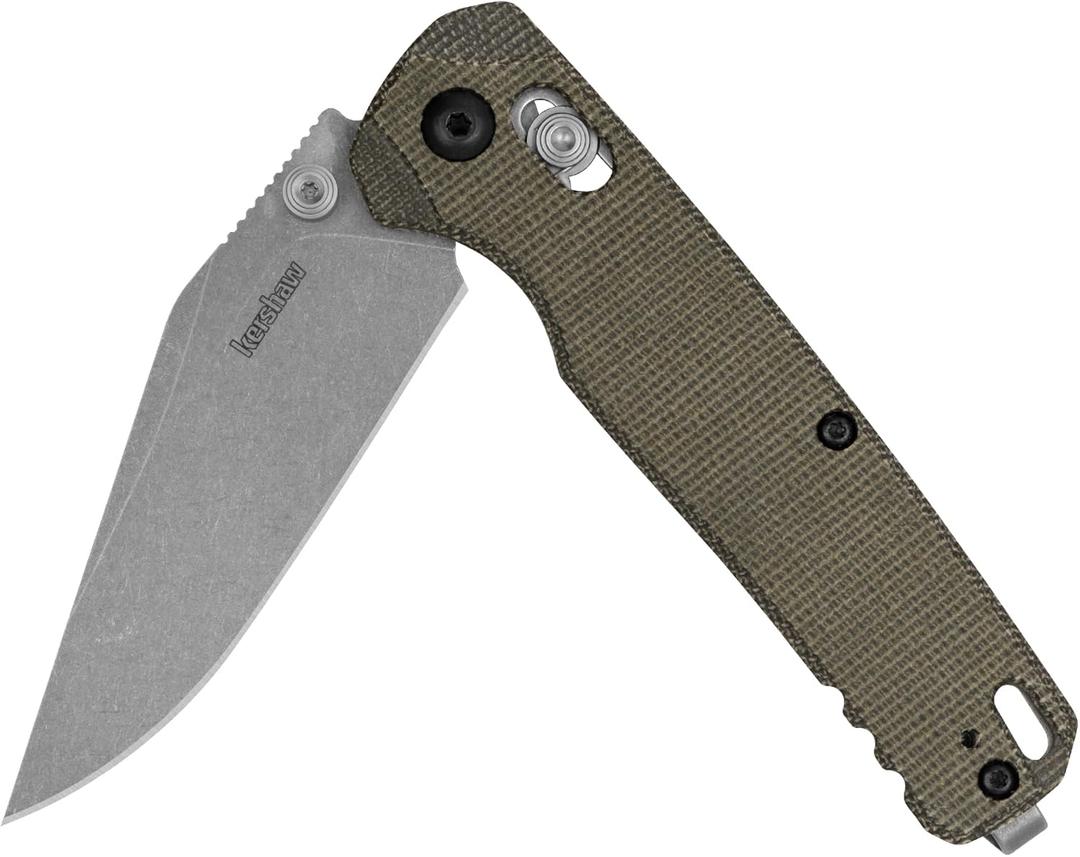 Kershaw Bel Air Pocket Knife, Made in the USA, 3.4 inch CPM MagnaCut Steel Blade, EDC Design, Duralock Locking Mechanism, Manual Folder, Pocketclip (Micarta)
